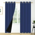 thumbnail image 2 of Nanqianyi Solid Color Blackout Curtains 63 Inches Long, Blue Curtains 2 Panels Set, Thermal Insulated Grommet Drapes for Living Room Bedroom (W52 x L63 Inch, Blue), 2 of 10