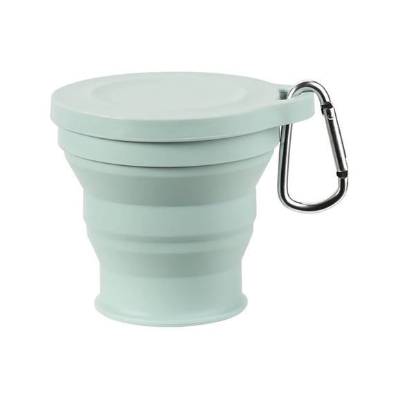 Silicone Travel Mug Folding Camping Cup with Lid Carabiner Expandable Drinking Cups Outdoor Hiking Camping