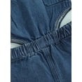 thumbnail image 6 of Bagilaanoe Toddler Baby Girl Summer Playsuit Sleeveless U-neck Buckle Shoulder Straps Cutout Waist Denim One Piece Romper, 6 of 8