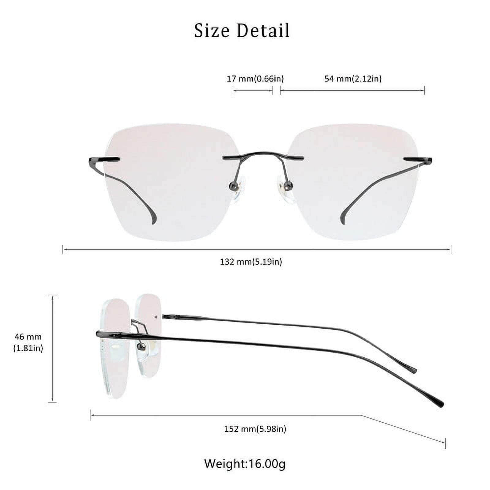 LifeArt Pure Titanium Frame Glasses/Blue Light Blocking Reading Glasses, Reduce Eyestrain, Stylish for Men and Women(Black,+3.00 Magnification)