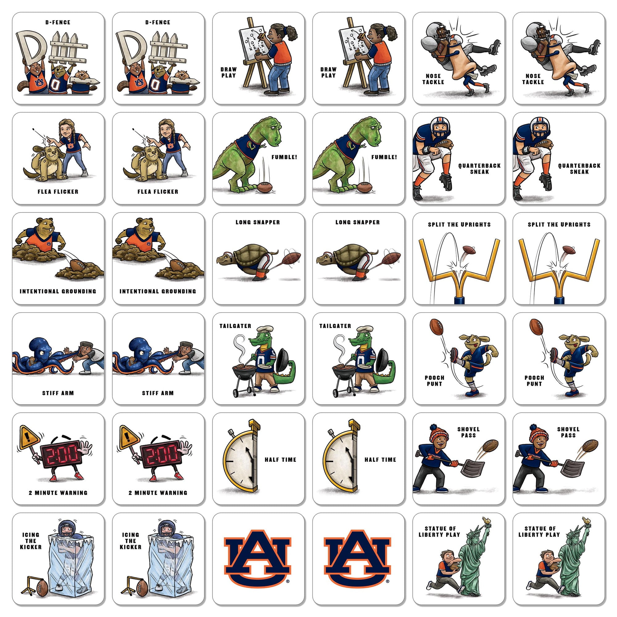 Auburn Tigers Licensed Memory Match Game