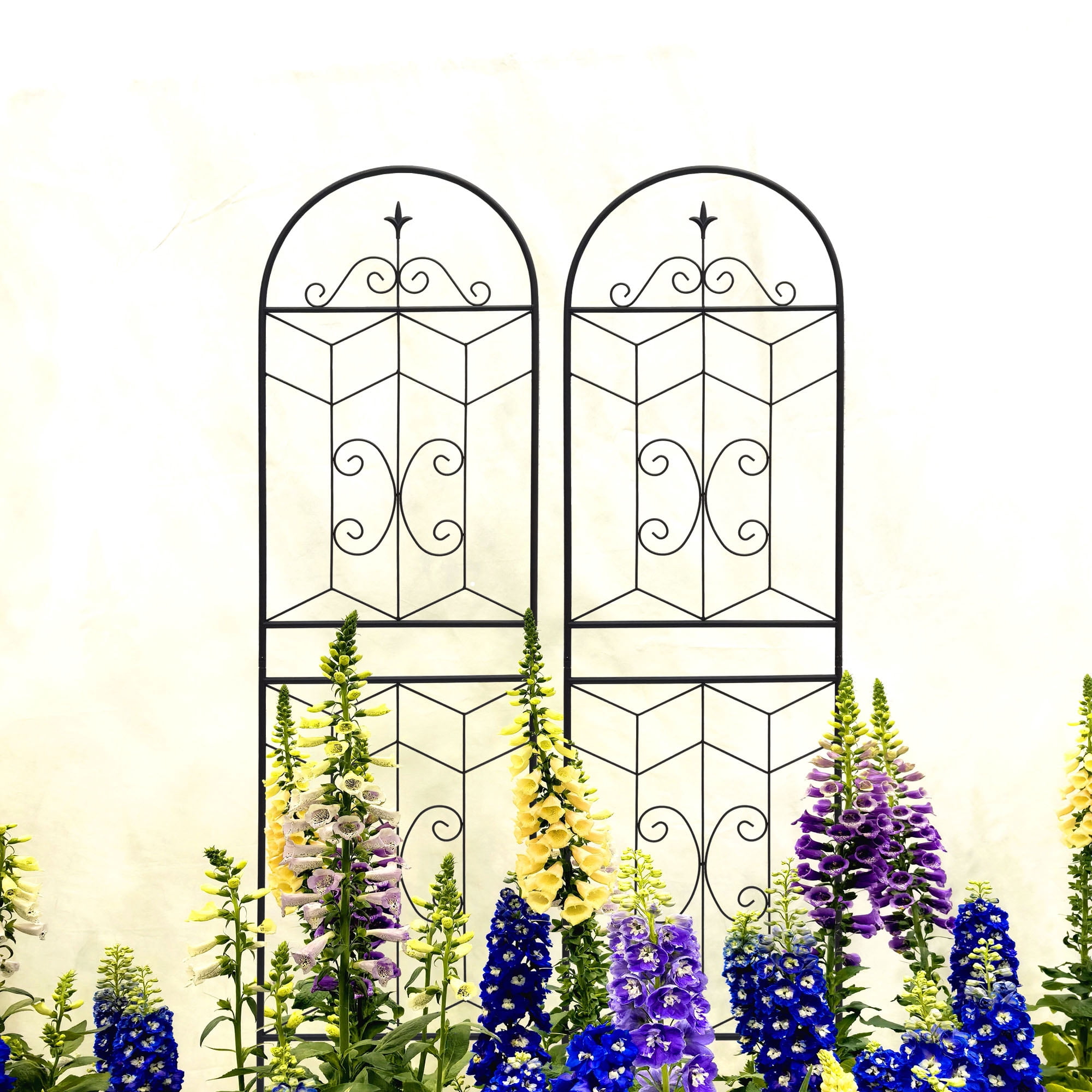 2 Pack 71" H Large Heavy Duty Garden Rustproof Iron Plant Trellis for Potted Plant Support Metal Climbing Rose Trellis Vine Vegetable Cucumber