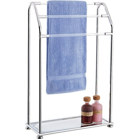 Neu Home Acrylic Collection 3-Bar Towel Rack with Bottom Shelf