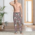 thumbnail image 5 of Uemuo Rose Flowers Pattern Men's Wide Leg Palazzo Lounge Pants with Pockets Light Weight Loose Comfy Casual Pajama Pants-X-Large, 5 of 9