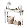 thumbnail image 5 of Atumcto 48" Modern Vintage Mirrored Console Table with Wood Grain & Carved Edge, Decorative Entryway Accent Sofa Table for Home Living Room & Hallway, 5 of 10