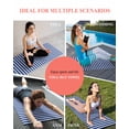 thumbnail image 7 of Dark Blue Striped Yoga Towel for Hot Yoga Non Slip, Modern Beige Geometric Country Yoga Mat Towel Absorbent Yoga Sweat Towels Microfiber Hot Yoga Blanket for Bikram Pilates 26"x70", 7 of 7