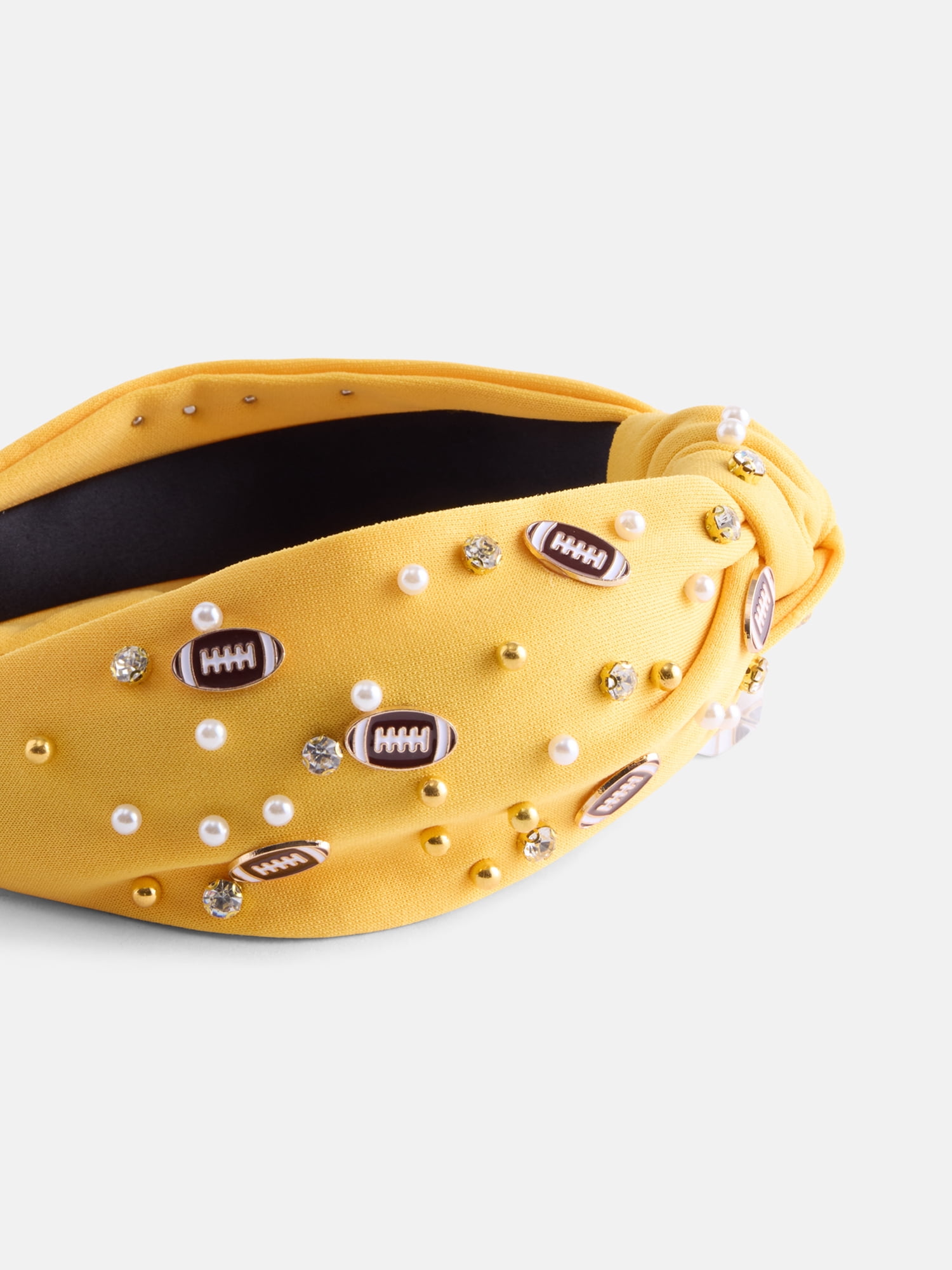 Women's Embellished Football Knot Headband from Way To Celebrate, Mustard