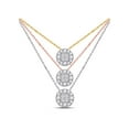 thumbnail image 2 of 14kt White Gold Womens Princess Diamond Fashion Cluster Pendant 1/4 Cttw, 2 of 2