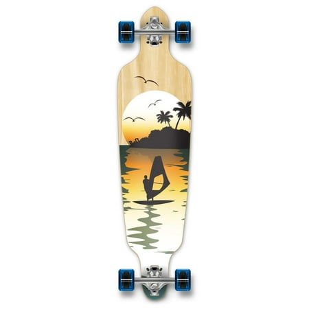 Yocaher Punked Drop Through Surfer Natural Longboard (Best Longboard Skateboard For Surfers)