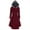 Wine, variant on Mifelio Womens Winter Coats Women Plus Size Asymmetric Fleece Hooded Single Breasted Long Drap Buttons Coat, Coats for Women Black XXL