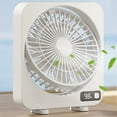 thumbnail image 6 of DURUA 13.6 Inch Portable Table fan, Digital Small Box Fan with 5 Powerful Speed for Home Office Bedroom Bathroom Kitchen, White, 1 Pcs, 6 of 10
