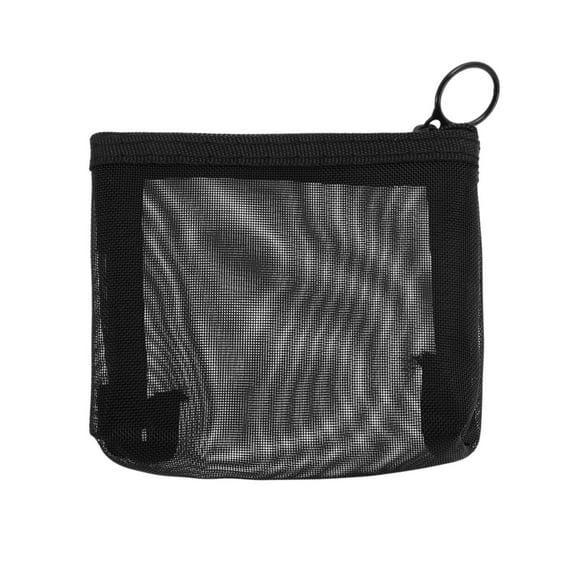 1 Pc Lightweight Triangle Makeup Bag for Business Travel Small Black Nylon