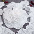 thumbnail image 4 of 3 Yards Retro Double Ruffle Dress Bag Decoration Fabric Craft Sewing White Pleated Chiffon Trim Tulle Fabric Applique Pleated Trim Ruffle Lace Border for Women Sewing Pocket Costume Craft, 4 of 9