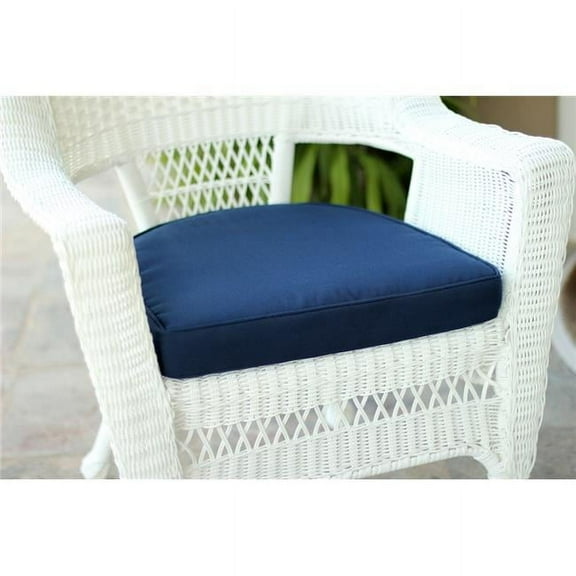 Jeco Stain-Resistant Chair Seating Cushion, Midnight Blue
