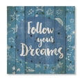 thumbnail image 3 of Designart 'Follow Your Dreams On Blue II' Modern Print on Natural Pine Wood, 3 of 5