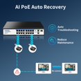 thumbnail image 4 of Conmutador Ethernet PoE Goalake 19 puertos 16 puertos PoE+ 240 W, 4 of 9