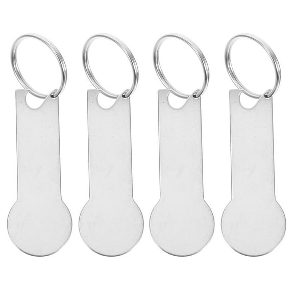 Homoyoyo 4-Pack Stainless Steel Shopping Cart Keychains with Minimalist Design Everyday Use Accessories