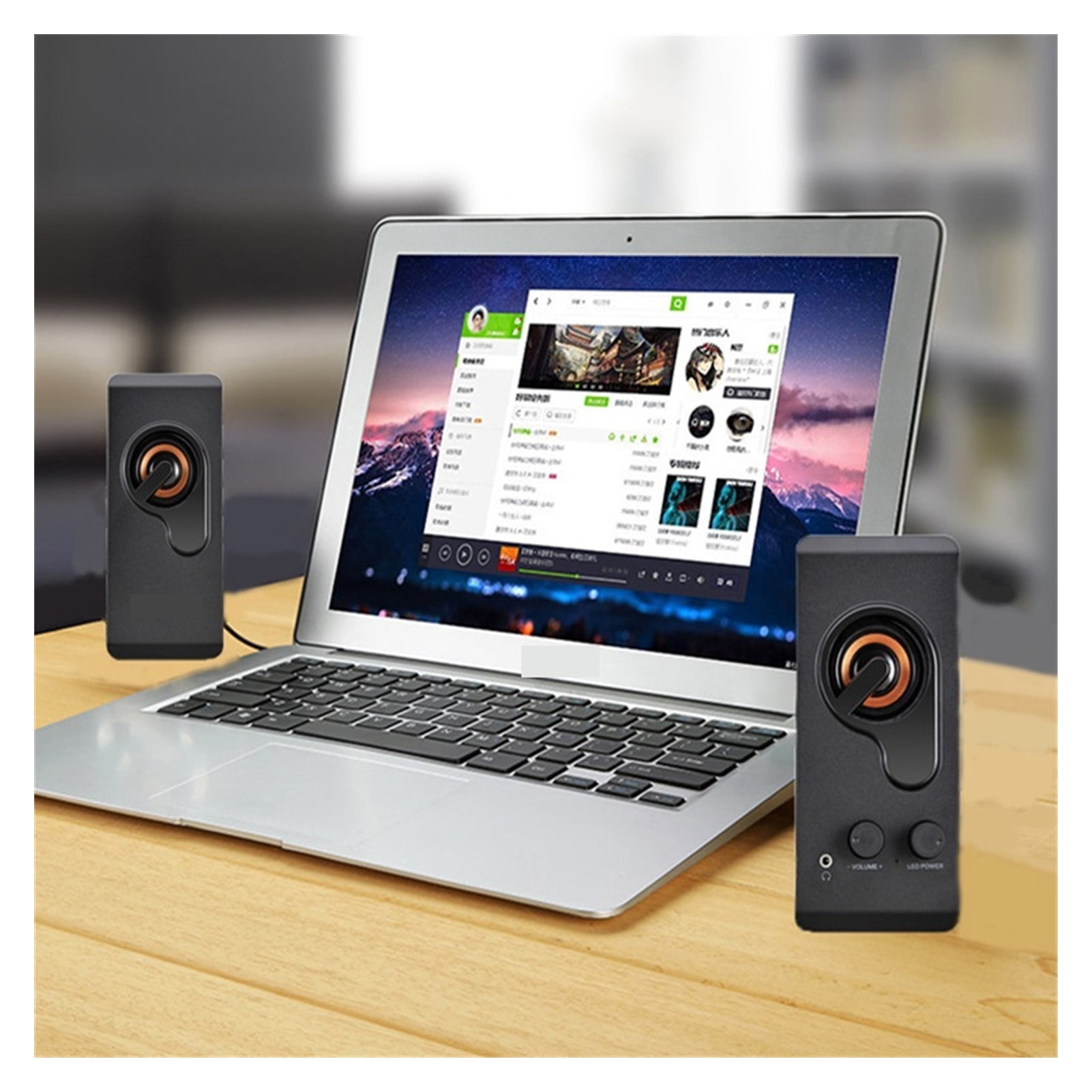 4D Surround Computer Speakers For Laptop Stereo Bass Sound Subwoofer Column Soundbar HIFI Music System Not Bluetooth Speaker USB