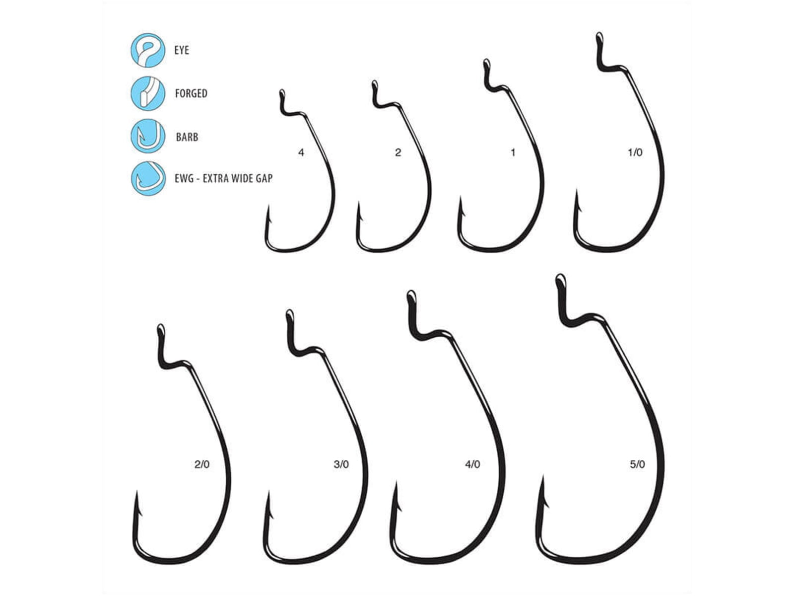 Gamakatsu EWG Single Worm Hooks, Size 2, 25 Pack