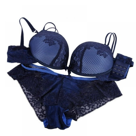 

Women Bra and Panty Set Bowknot Lace Underwire Bras Lingerie Set