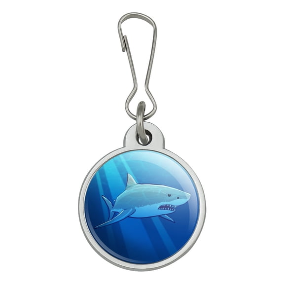 Great White Shark Realistic Jacket Handbag Purse Luggage Backpack Zipper Pull Charm