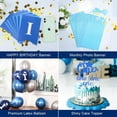 thumbnail image 6 of 1st Birthday Decorations for Boys, First Birthday Party Decoration with Baby Month Photo Banner,  Blue Silver Latex Balloons, Happy Birthday Banner, 6 of 9