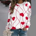 thumbnail image 2 of VALMASS Chandails en Molleton de la Saint-Valentin pour Femmes Manches Longues Col Rond Décontracté Mode Ample Blouses (L, Blanc-g), 2 of 4