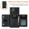 thumbnail image 2 of 2 in 1 Wallet Case for Samsung Galaxy S25 Ultra for Women Men, Detachable Cards Holder Magnetic Back Cover Stand Feature Shockproof Premium PU Leather Phone Cover for Samsung Galaxy S25 Ultra, Black, 2 of 12