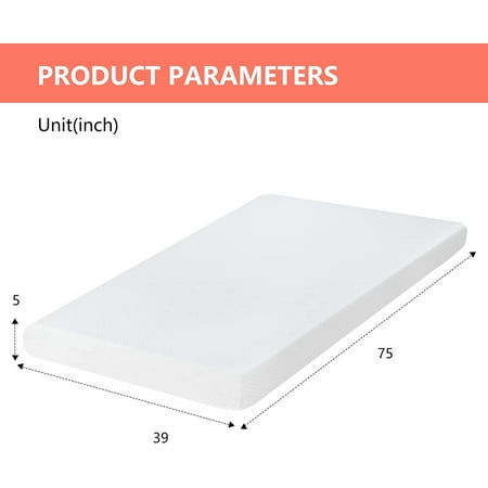 FDW 5 inch Gel Memory Foam Mattress Queen Mattresses Medium Firm Mattresses,Adults,Twin