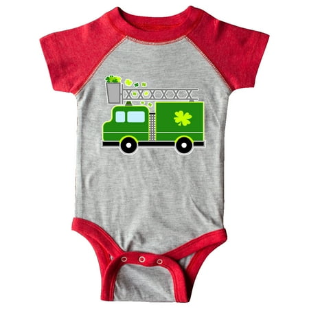 

Inktastic St. Patricks Day Fire Truck in Green with Shamrocks Gift Baby Boy or Baby Girl Bodysuit