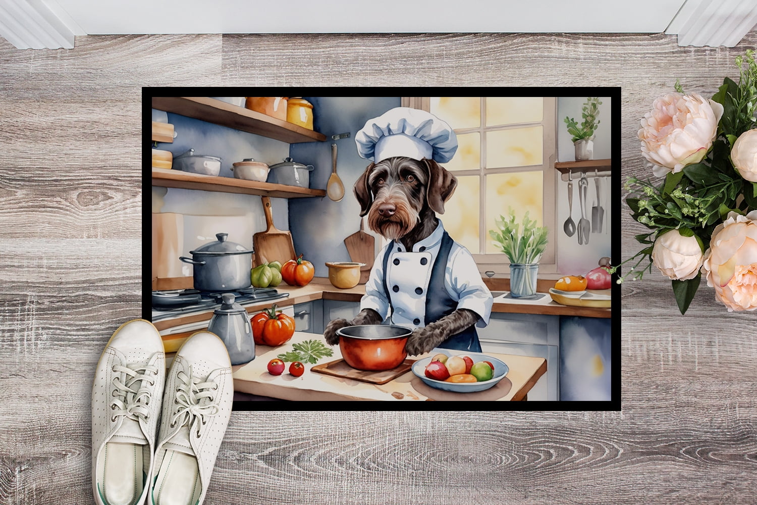 German Wirehaired Pointer The Chef Doormat 27 in x 18 in