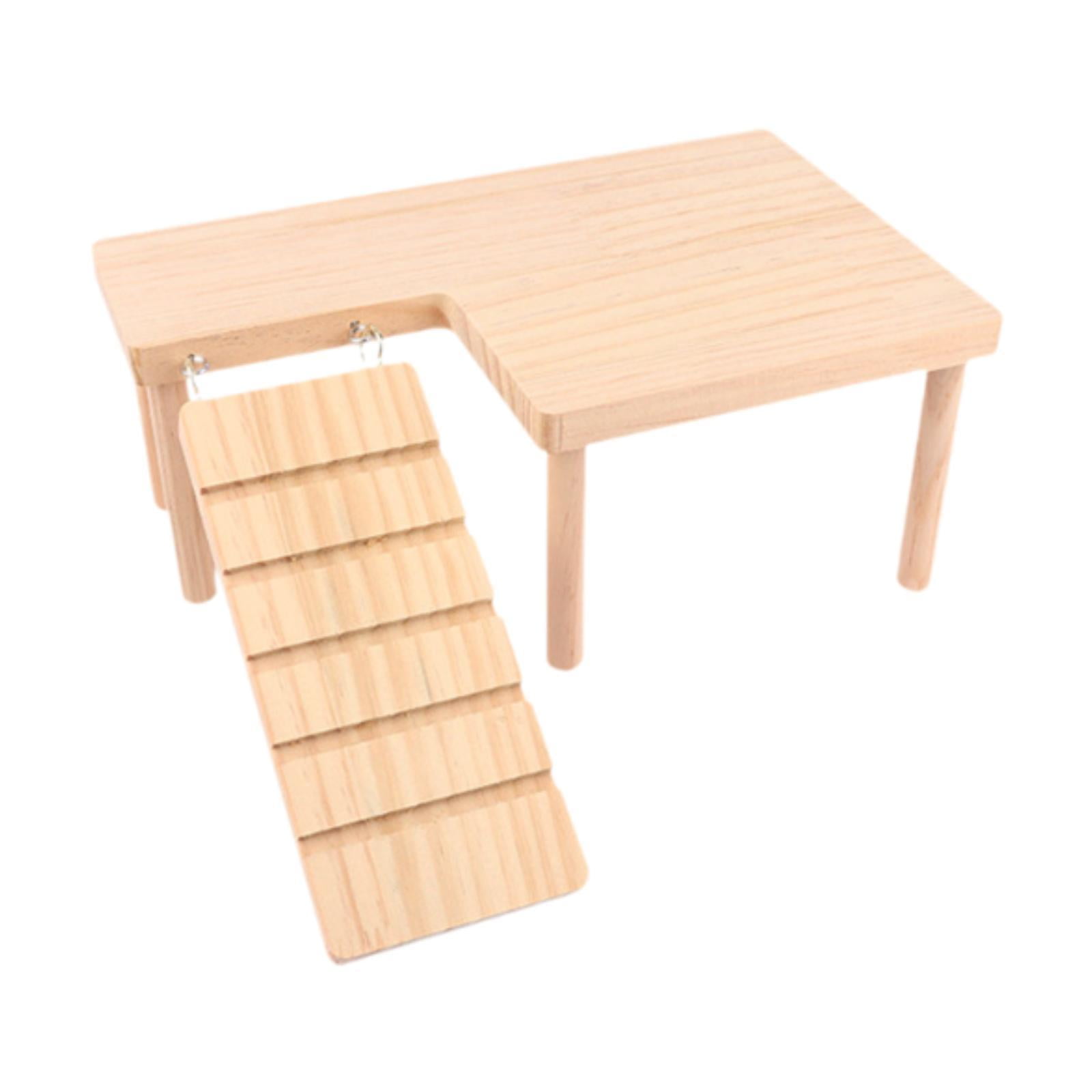 TOOYFUL Hamster Wooden platforms Toy Hamster Playground with Climbing Ladder Small Animal Climbing platforms for Mouse Chinchilla Rat left
