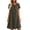 Gray, variant on Women's Cotton Linen Midi Dresses Casual Short Sleeve Knotted Front A-Line Dresses with Back Zipper