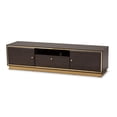 thumbnail image 2 of Baxton Studio Cormac Mid-Century Modern Transitional Dark Brown Finished Wood and Gold Metal 2-Door TV Stand, 2 of 7