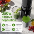 thumbnail image 3 of Cold Press Juicer, 350W Slow Masticating Juicer with 5.3" Wide Feed Chute, Supports Whole Fruits and Vegetables, Reverse Function, Easy to Clean with Brush, Black, 3 of 7