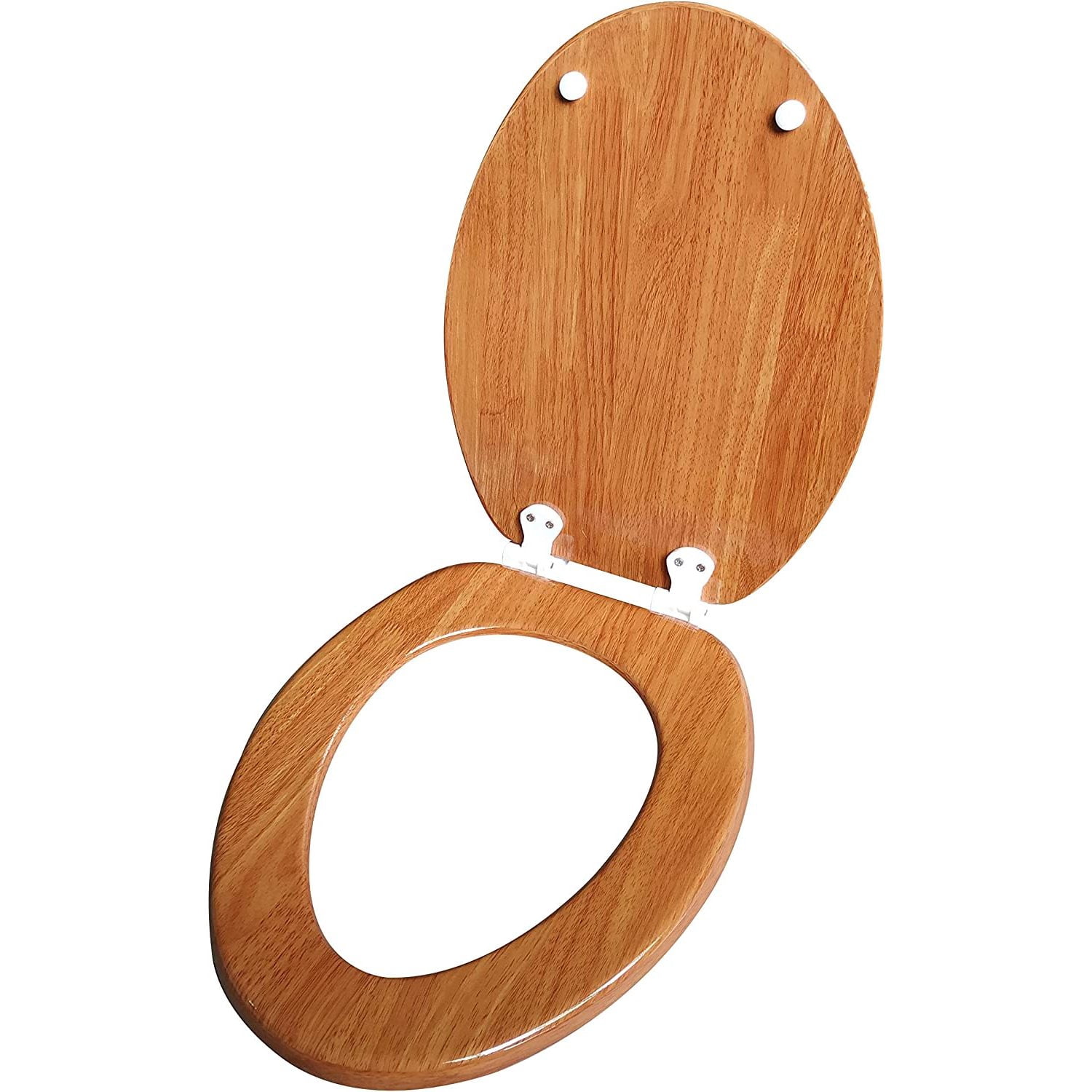 CintBllTer Elongated Toilet Seat With Easy Clean & Change Hinge (Wooden)