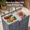 thumbnail image 5 of 39.4" Grill Cart with Sink, Outdoor Kitchen Island with 304 Stainless Steel Sink, Hose Hook Up & Faucet, Back Splash & 4 Wheels for Pizza Prep, 5 of 7