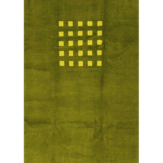 Ahgly Company Indoor Rectangle Abstract Yellow Modern Area Rugs, 3' x 5'