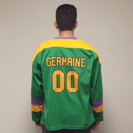 Guy Germaine #00 Mighty Ducks Movie Hockey Jersey 90s Costume Player Uniform