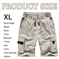 thumbnail image 2 of Pantalones cortos cargo para hombre, cintura elástica, corte relajado, pantalones cortos de trabajo informales de algodón para verano, 2 of 5