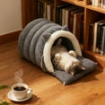 thumbnail image 5 of Calming Cat Bed, Fluffy Winter Snuggles, Plush Anti-Anxiety Cuddler Bed with Removable Cushion for Pets, Warm Cozy Bed for Cats, 5 of 6