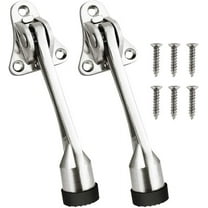LYTIVAGEN 2 Pcs Kick Down Door Stop Holder Zinc Alloy Door Stay Rubber Flip Down Door Stop Keep the Door Stay Open for Garage Gate Office Home with Screw