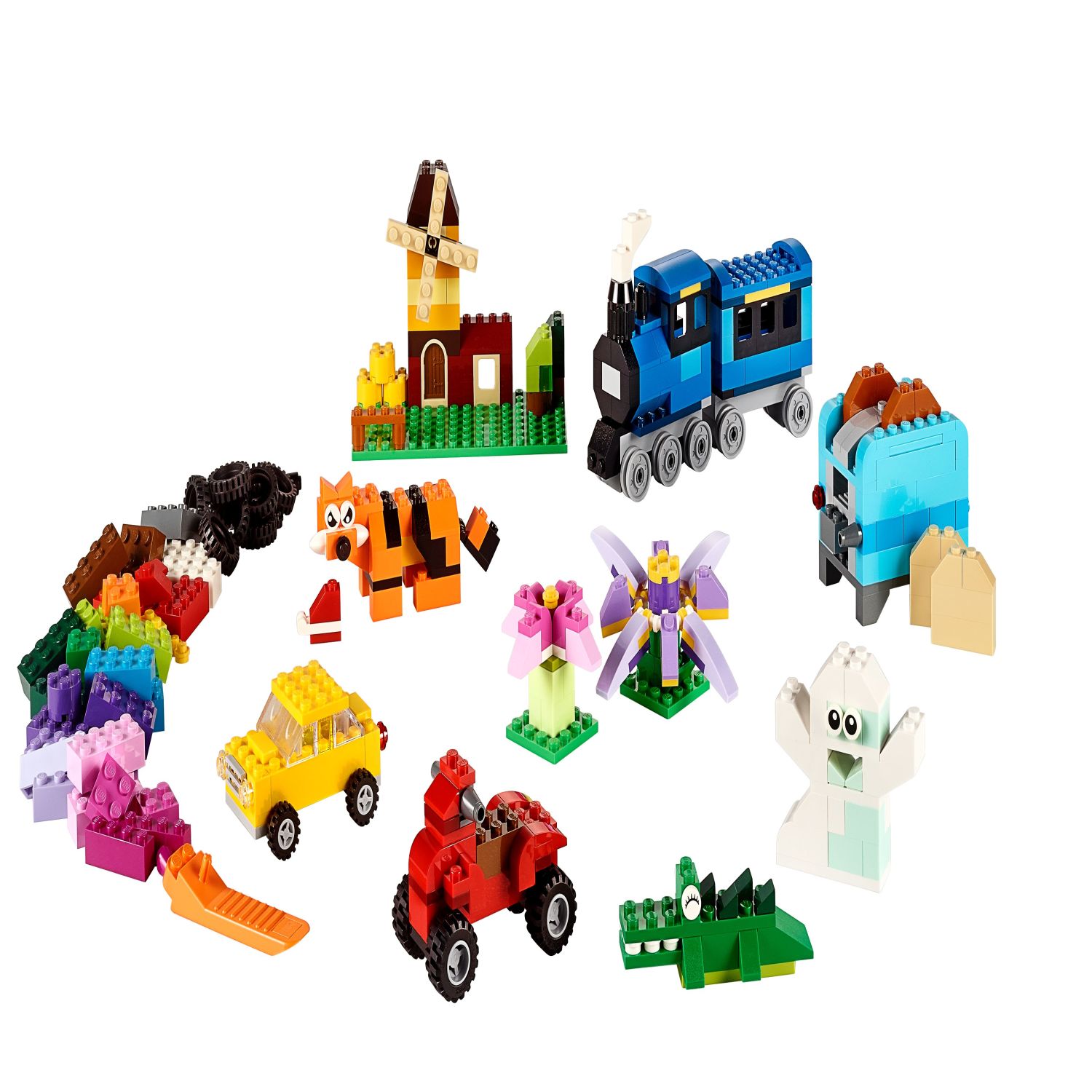LEGO Classic Caja Creativa de Ladrillos Mediana, Set de Juguete con Tren, Auto, Tigre, Regalo de Cumpleaños para Niños de 4+ Años, 10696 3
