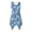 Blue Floral Pattern, variant on Side Pockets Summer Dresses, Blue Pineapple Sleeveless Dress Polyester Anti Wrinkle Asymmetric Hem Midi Dress Round Neck