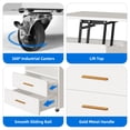 thumbnail image 6 of Dextrus White LED Nightstand with Charging Station, Lift Top Bedside Table with Drawers, 6 of 8