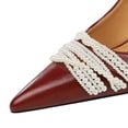 thumbnail image 2 of Women's Pumps Stiletto Pearl High Heel 7.5CM Patent Leather Wedding Evening Party Court Shoes, 2 of 5