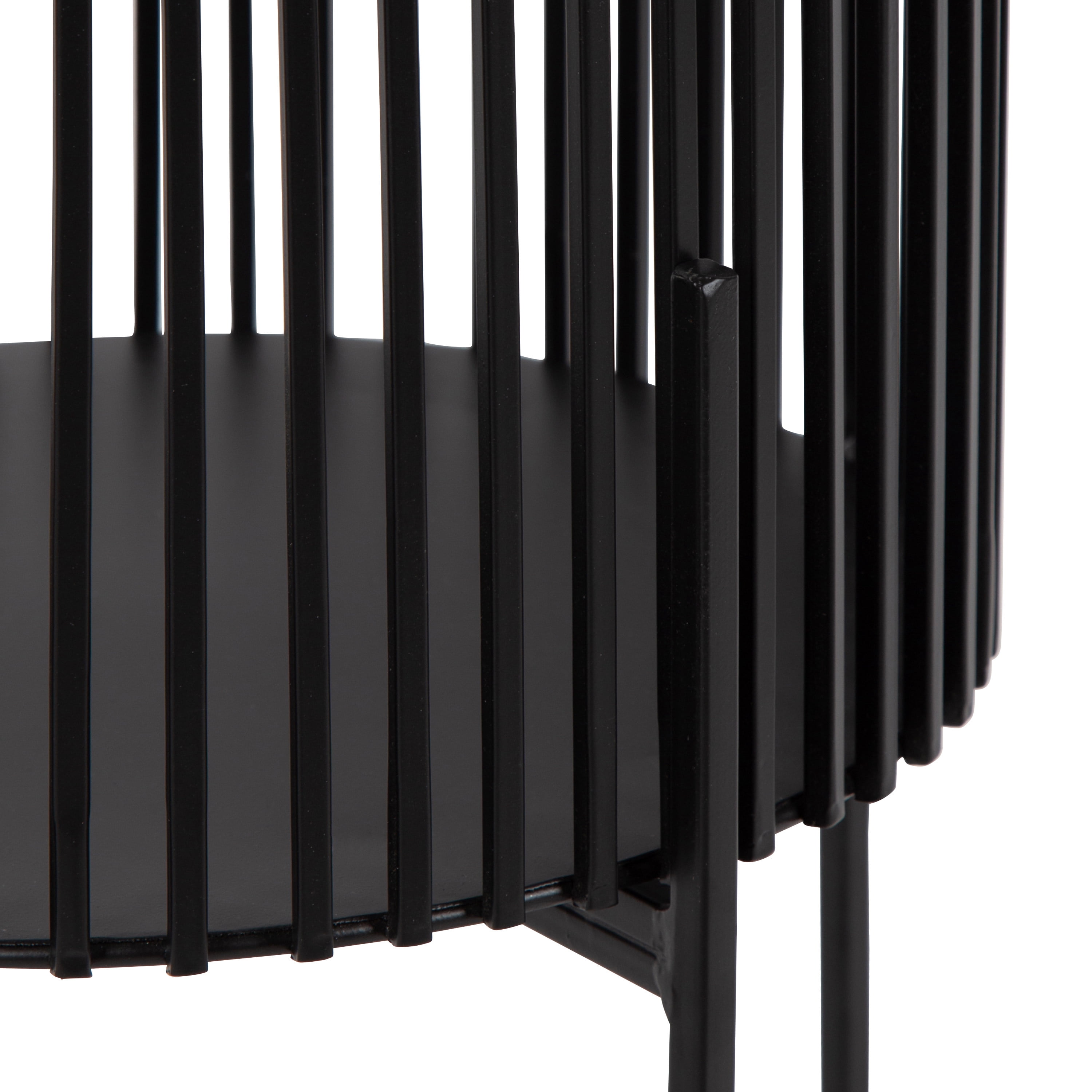 Kate and Laurel Paynter Modern 2-Piece Metal Floor Planter Set with Foldable Stand, Black