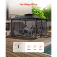 thumbnail image 5 of KFFKFF Gazebo Netting Replacement, Compatible with Most 10 x 10 x 6.7 FT Gazebos, Outdoor Mesh Sidewalls, 4-Panel Curtain with Double Zippers, Patio Canopy Screen for Insect Protection (Netting Only), 5 of 9