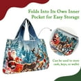 thumbnail image 3 of Wrapables Large Foldable Christmas Holiday Nylon Reusable Grocery Bag, Sleigh Ride, 3 of 9