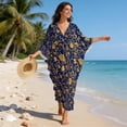 thumbnail image 6 of DISNIMO Floral Printed Kaftan Dresses for Women Plus Size Swimsuit Cover Up Batwing Sleeve Caftan Dress Long Bathing Suit Coverups for Summer Beach Vacation, 6 of 7